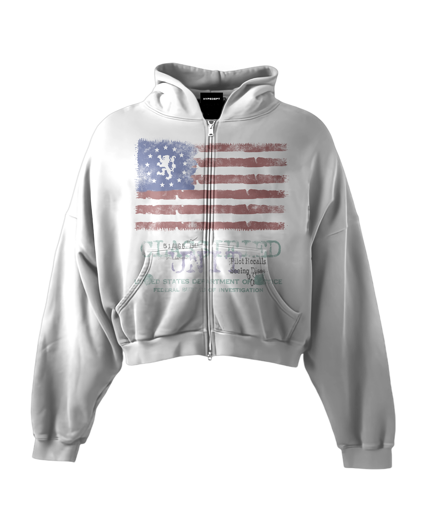 'CLASSIFIED' HEAVYWEIGHT BOXY ZIPUP HOODIE