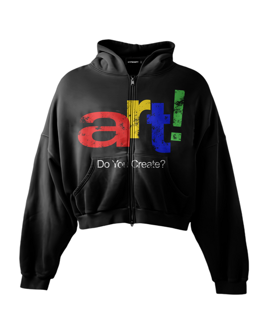 'DO YOU CREATE?' HEAVYWEIGHT BOXY ZIPUP HOODIE