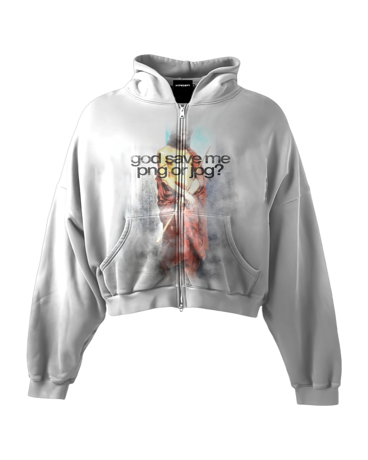 'SAVE ME' HEAVYWEIGHT BOXY ZIPUP HOODIE