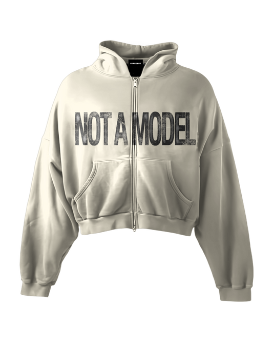 'NOT A MODEL' HEAVYWEIGHT BOXY ZIPUP HOODIE