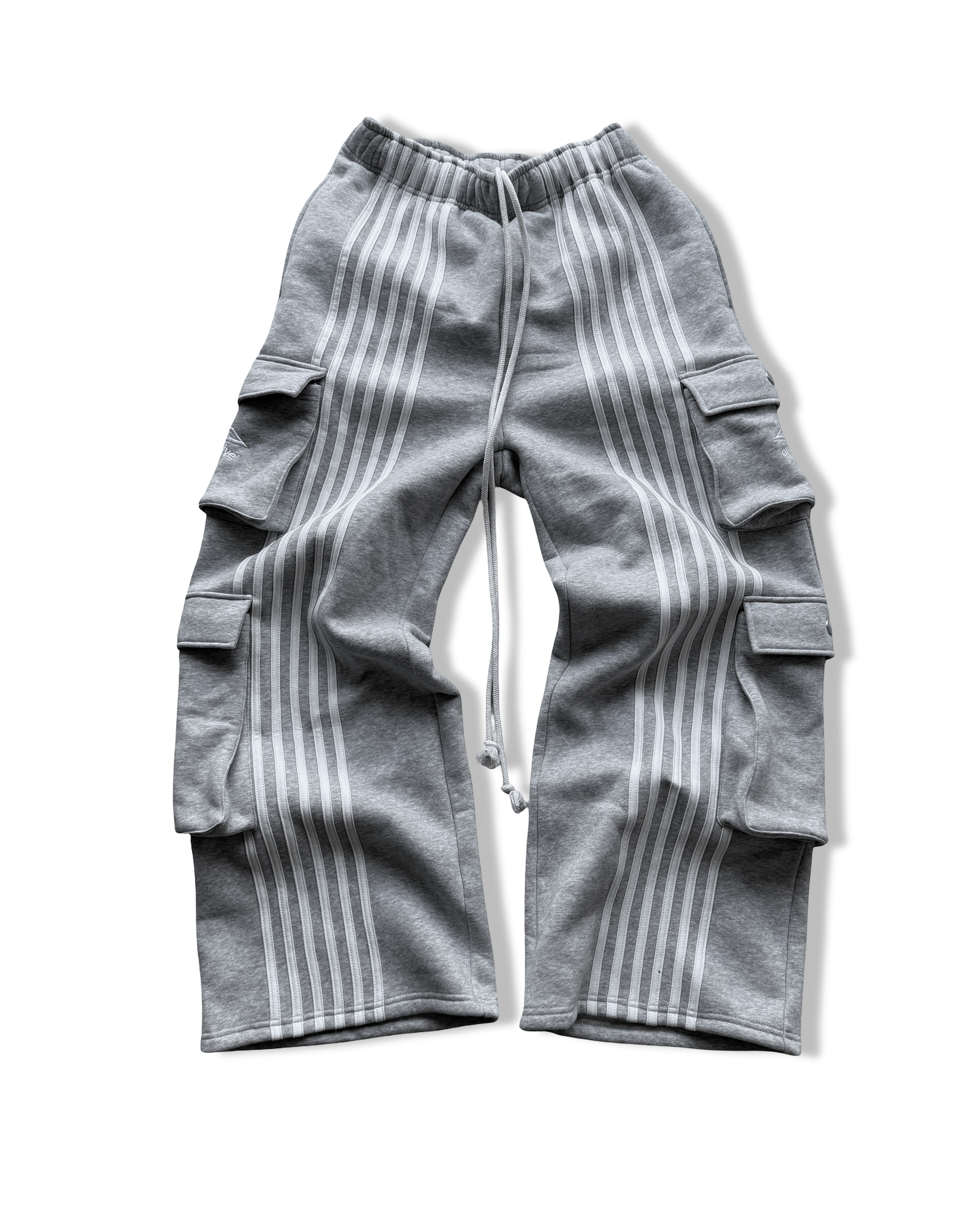 ARCHIVE CARGO STRIPE SWEATPANTS - GRAY
