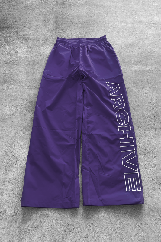 ARCHIVE 'STATEMENT' NYLON PANTS - PURPLE