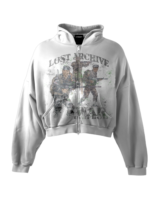 'LOST ARCHIVE II' HEAVYWEIGHT BOXY ZIPUP HOODIE