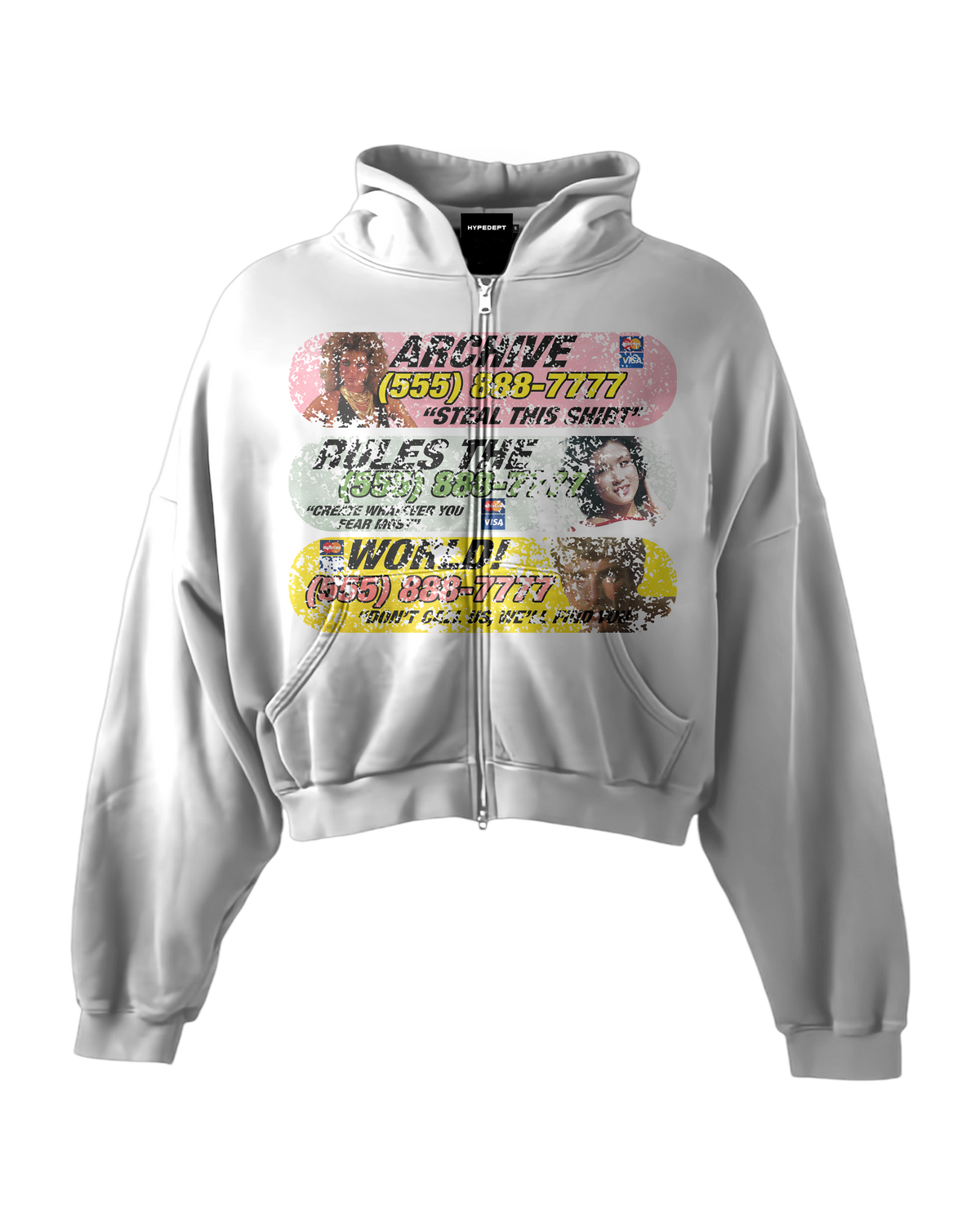 'HOTLINE' HEAVYWEIGHT BOXY ZIPUP HOODIE