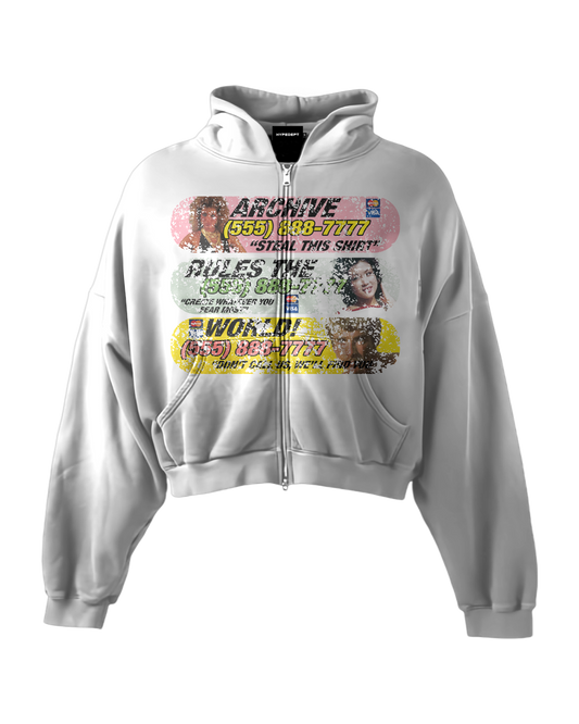 'HOTLINE' HEAVYWEIGHT BOXY ZIPUP HOODIE