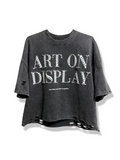 "ART ON DISPLAY" RHINESTONE DISTRESSTED TEE