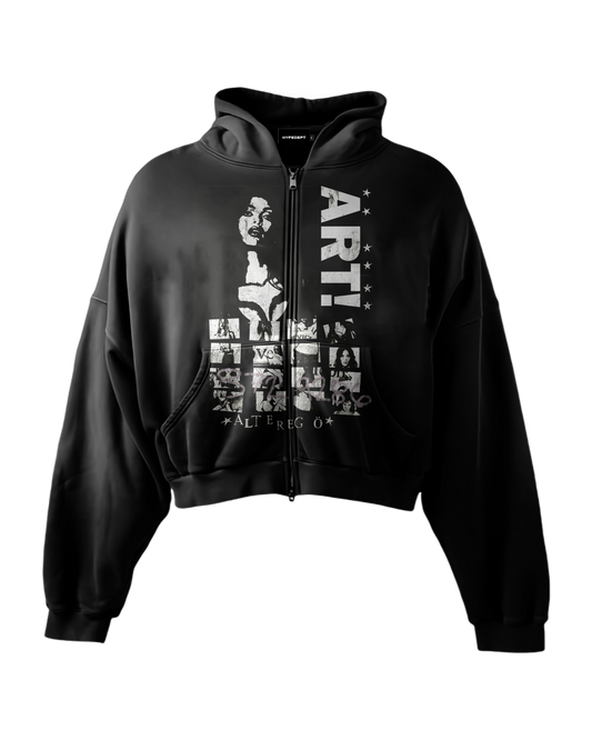 'ART!' HEAVYWEIGHT BOXY ZIPUP HOODIE