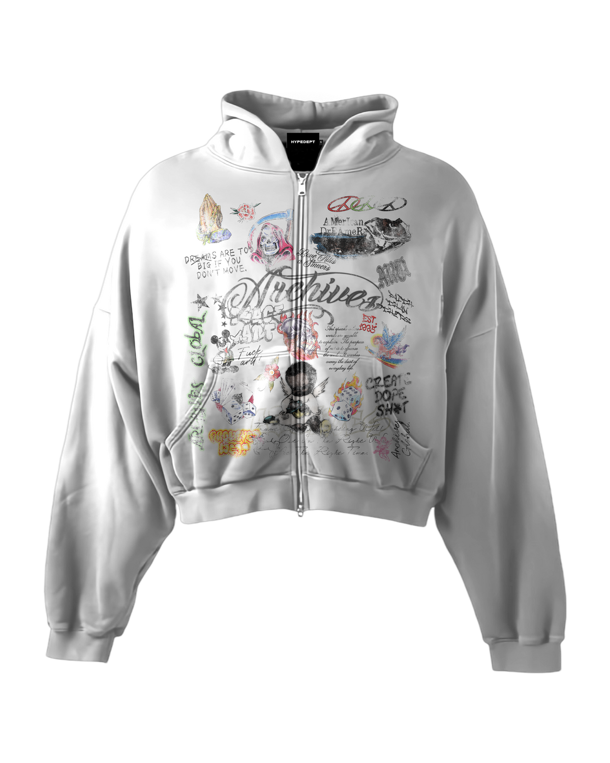 'GRAFFITI DREAMS' HEAVYWEIGHT BOXY ZIPUP HOODIE