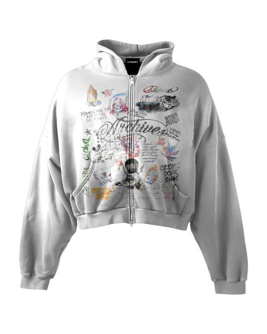 'GRAFFITI DREAMS' HEAVYWEIGHT BOXY ZIPUP HOODIE