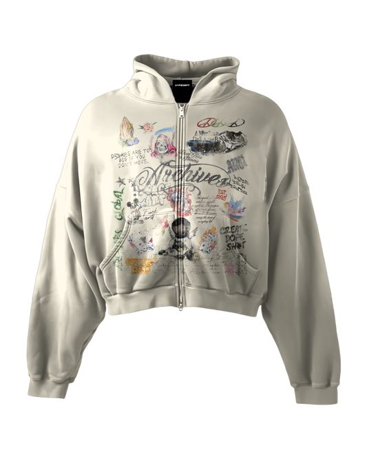 'GRAFFITI DREAMS' HEAVYWEIGHT BOXY ZIPUP HOODIE