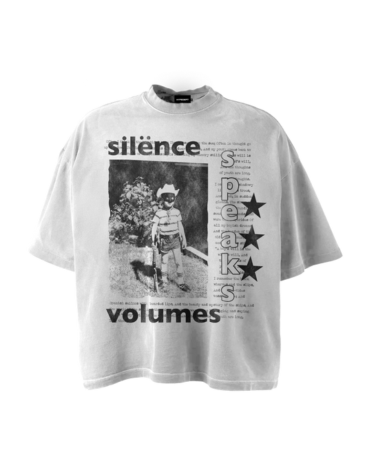 'SILENCE SPEAKS VOLUMES' GRAPHIC TEE