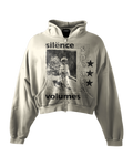 'SILENCE SPEAKS VOLUMES' HEAVYWEIGHT BOXY ZIPUP HOODIE