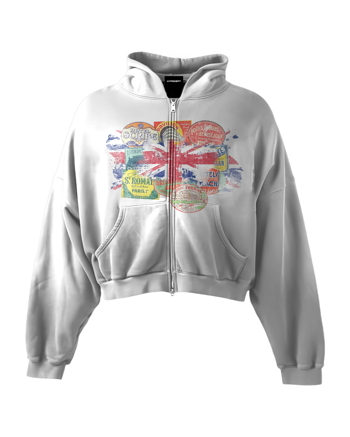 'STAMPS' HEAVYWEIGHT BOXY ZIPUP HOODIE