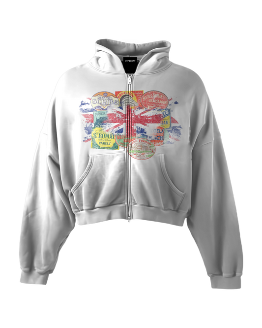 'STAMPS' HEAVYWEIGHT BOXY ZIPUP HOODIE