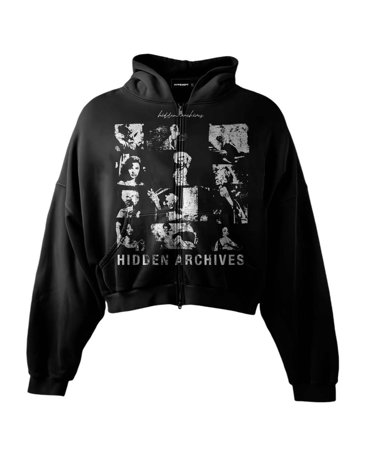 'HIDDEN ARCHIVES' HEAVYWEIGHT BOXY ZIPUP HOODIE