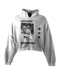 'SILENCE SPEAKS VOLUMES' HEAVYWEIGHT BOXY ZIPUP HOODIE