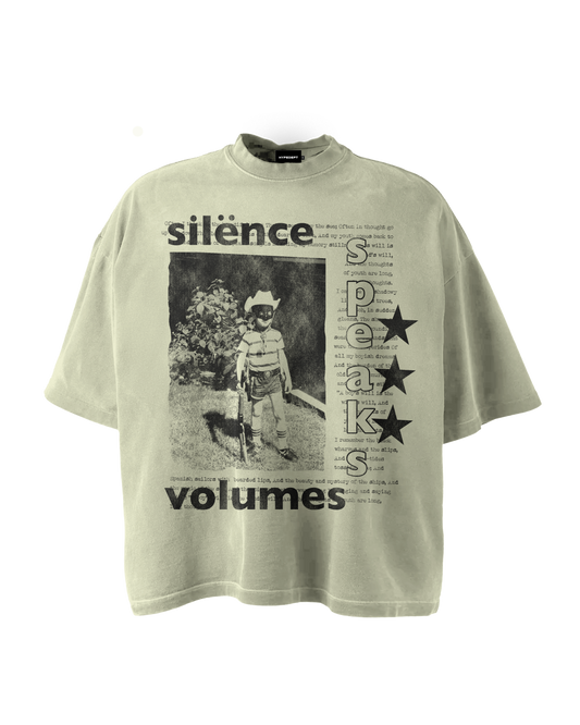 'SILENCE SPEAKS VOLUMES' GRAPHIC TEE